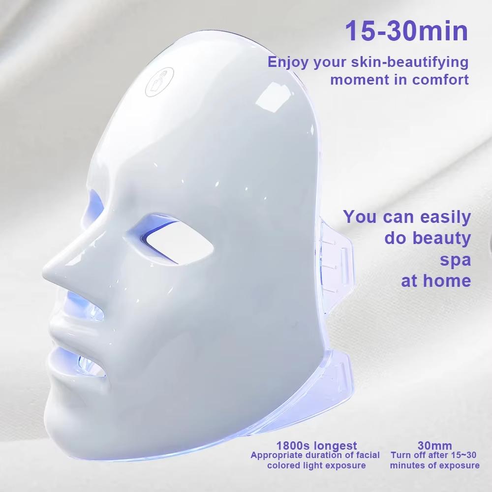 Seven Color Spectrum LED Photon Beauty Mask USB Rechargeable Photon Therapy Firming Lifting Whitening Skin Treatment Lamp
