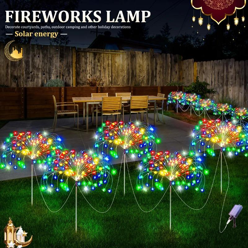 Solar Firework Fairy Lights 240-400 LED Outdoor Garden Decoration 8 Flashing Modes Lawn Pathway Lights Patio Party Wedding