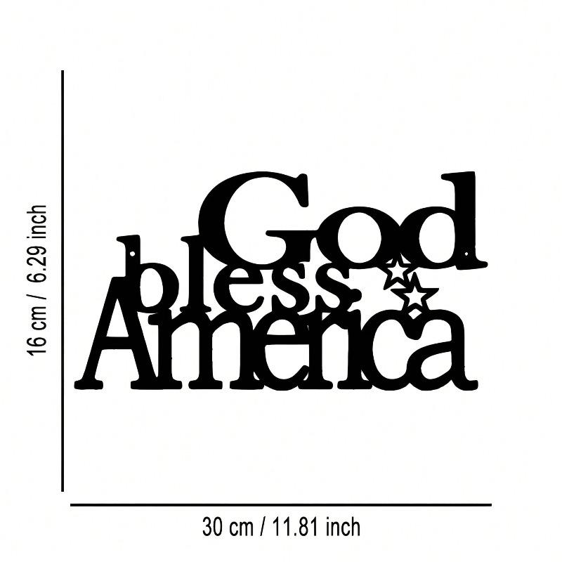 God Bless America Metal Wall Art Bohemian Style Halloween Christmas Home Decor Gift