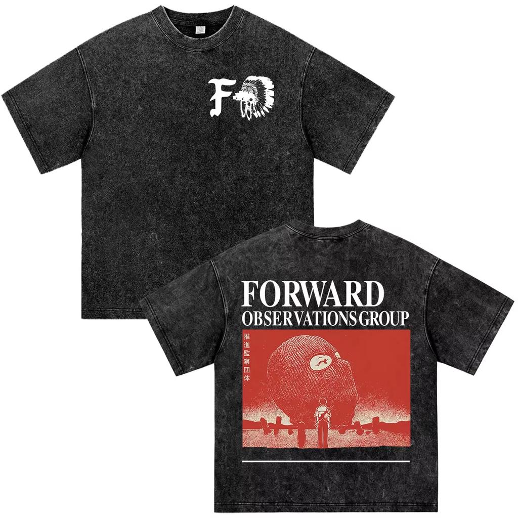 2026 Summer Hot Sale Forward Observations Group FOG Vintage Washed T Shirts Men Women Hip Hop Punk Clothing Streetwear Oversized Tshirt