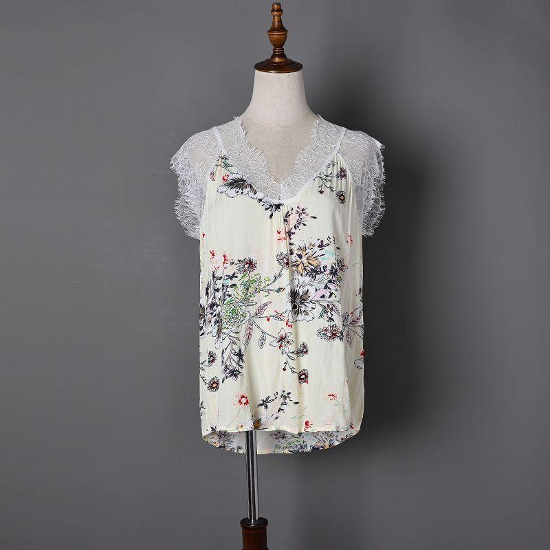 

Small Floral Thin Sleeveless Korean Style Fashion Camisole Top Beige S