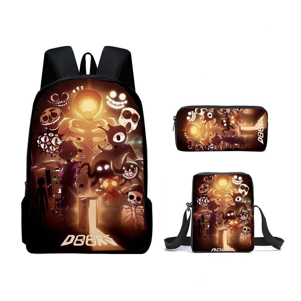 Roblox Doors Kids School Backpack With Breathable Oxford Material For Elementary Students
