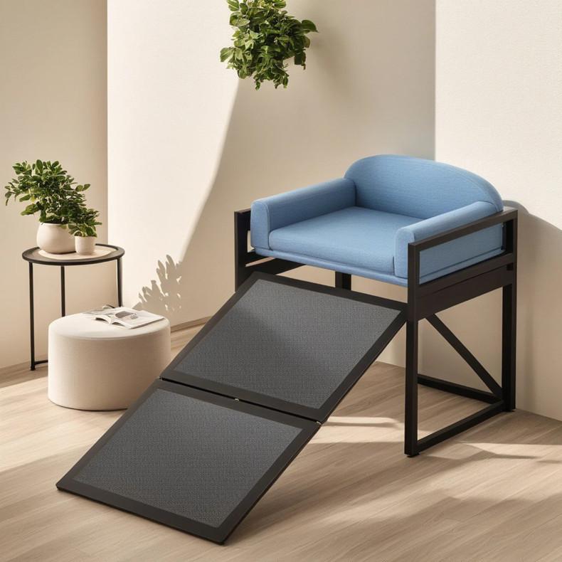 Pet Sofa Bed: Cat & Dog Nest, Wrought Iron Chair, All-Season Universal Design Fixed Type синий