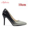 Fashion Aphixta 10cm Heels Women Pumps Shoes Pointed Toe Bling Gold Patent Leather Sexy Wedding Party Official Shoes Woman Big Size 48