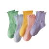 5 Pairs of Women's Summer Thin Wooden Ear Side Pile Socks