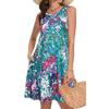 Sleeveless Dress Summer New Beach Hawaiian Print Loose Vest Skirt With Pockets