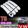 For VW T5 Chrome Handle Cover Trim Set for Volkswagen Transporter Caravelle Multivan California Accessories Stickers Car Styling