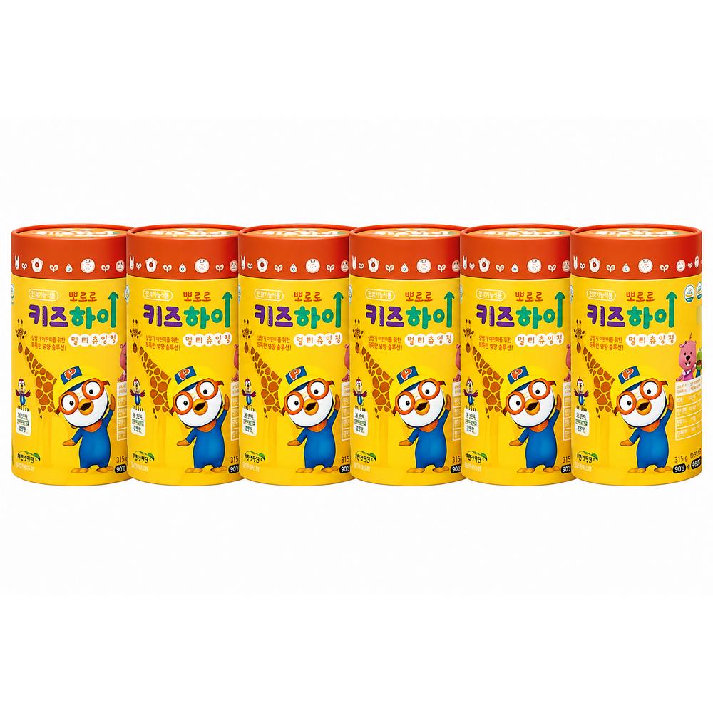 Taeyang Life & Health Pororo Kids High Multi Chewing Tablets Chocolate Flavor 90 Pcs 6 Boxes