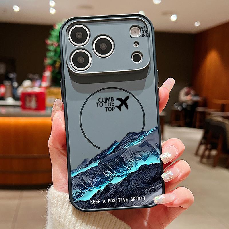 Magnetic For Magsafe Case For iPhone 17 Pro Max Airplane Landscape Pattern Skin Feeling Cover For iPhone 16 15 14 13 Pro Max