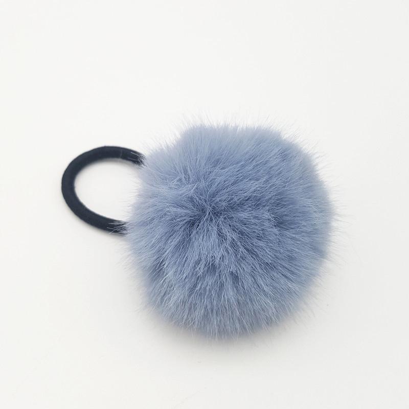 Candy Color Imitation Rabbit Fur Pompoms Elastic Hair Rubber Band Scrunchie Women Plush Hair Rope Autumn Winter Hair Accessories