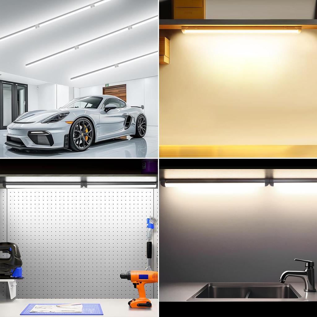 25W LED Shop Light 50CM 1.64FT T8 LED Tube Linkable Aluminium Bar Lamp For Study Garage Workbench Warehouse Cabinet Lighting
