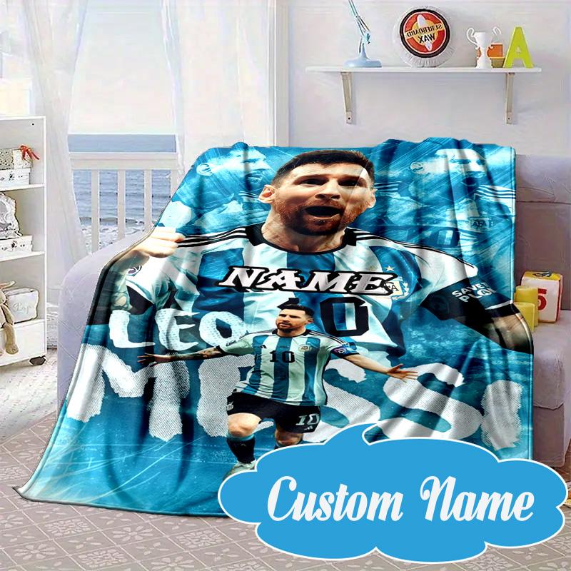 Custom Name Argentina's Messi Celebration Blanket bed sofa Blanket Flannel Blanket for Camping, Hiking, Picnic Essentials,gift for Fan family
