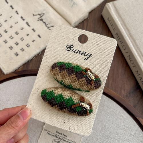 Autumn Retro Sweet Pink Coffee Leopard Pattern Bow Rabbit Hairpin Hair Ring Temperament Baby Tie Ball Head Flower Girl