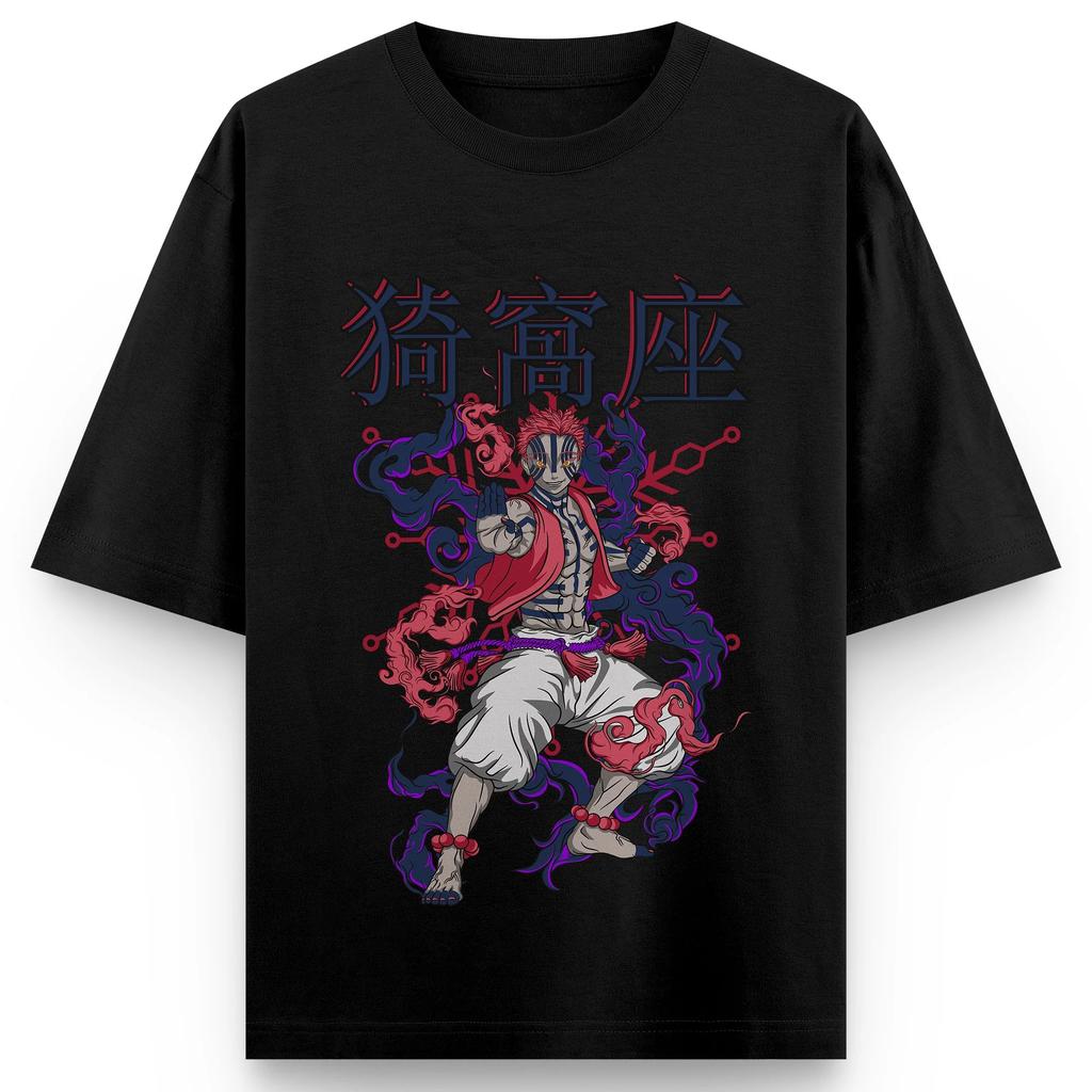 Demon Slayer Kimetsu No Yaiba Akaza Upper Moon Three Graphic Print Cotton T Shirts for Unisex 2025 Summer Anime Streetwear Short