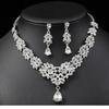 Bridal Necklace Earrings Set Wedding Jewelry Zircon Dress Accessories