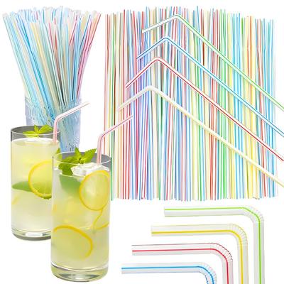100pcs Colorful Flexible Plastic Straws, Disposable Bendy Drinking Straws for Juice, Party, Birthday, Wedding, Daily Use YMY