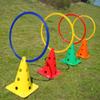 2 Pack Sports Training Cones Plastic Marker Training Traffic Cones for Skate, Soccer, Football, Assorted Colors, 12 Inch