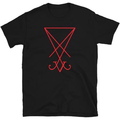 Red Sigil of Lucifer (Seal of Satan) The Grimoire of Truth Men's Short-Sleeve T-Shirt