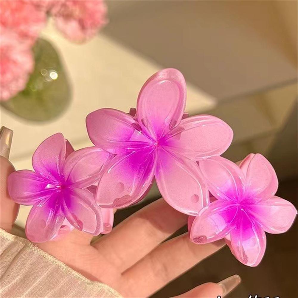 Mode Gradienten Ei Blume Haar Krallen Clip Frauen Mädchen Süße Acryl Haarnadeln Sommer Strand Hawaiian Headwear Haar Zubehör