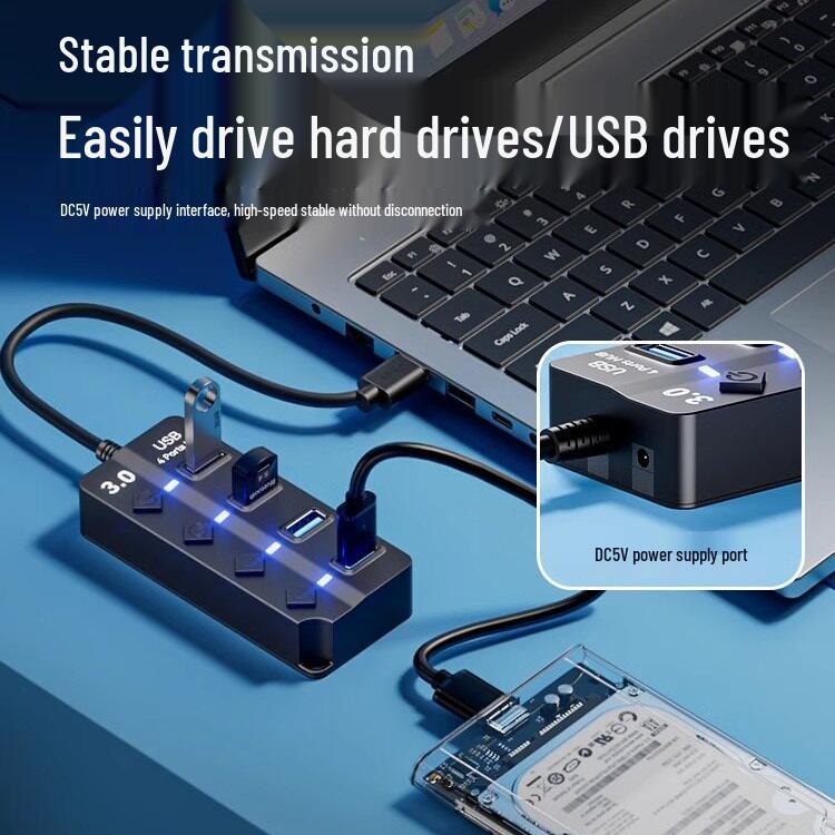 USB 3.0 Multi-Port Desktop Adapter - 4/7 Ports Extension Cord