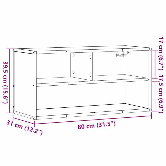 VidaXL TV Cabinet Sonoma Grey 80x31x39.5 Cm Engineered Wood and Metal, TV Stand, Media Cabinet, TV Console, HiFi Furniture, 848927