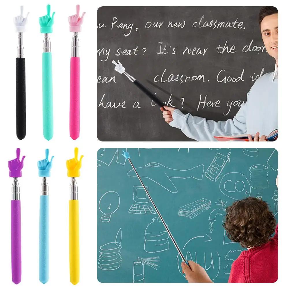 Puntatore Retrattile per Insegnanti Design a Dito Acciaio Inossidabile Telescopico Ausili Forniture per Insegnanti Lavagna Strumenti Didattici a Dito