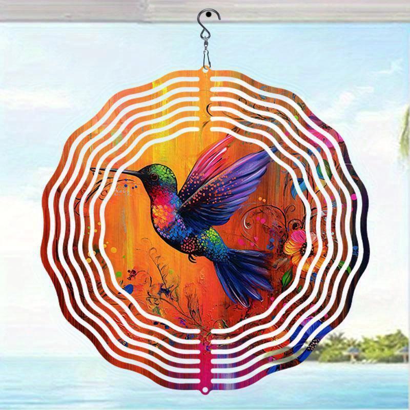 10 Zoll Hängender Windspinner mit 360-Grad-Haken für Balkon-Gartendekor Frühling Sommer Außendekoration