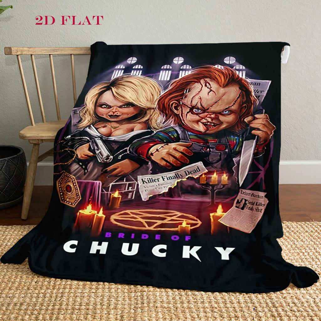 Chucky's Deadly Charm blanket Camping trip Soft and comfortable bedroom Machine washable Christmas gifts