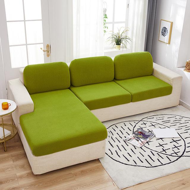 Jacquard Sofa Furniture Cushion Pad Cover Plain Color Furniture Couch Covers For Living Room Home Spandex Stretch Washable Removable Protector