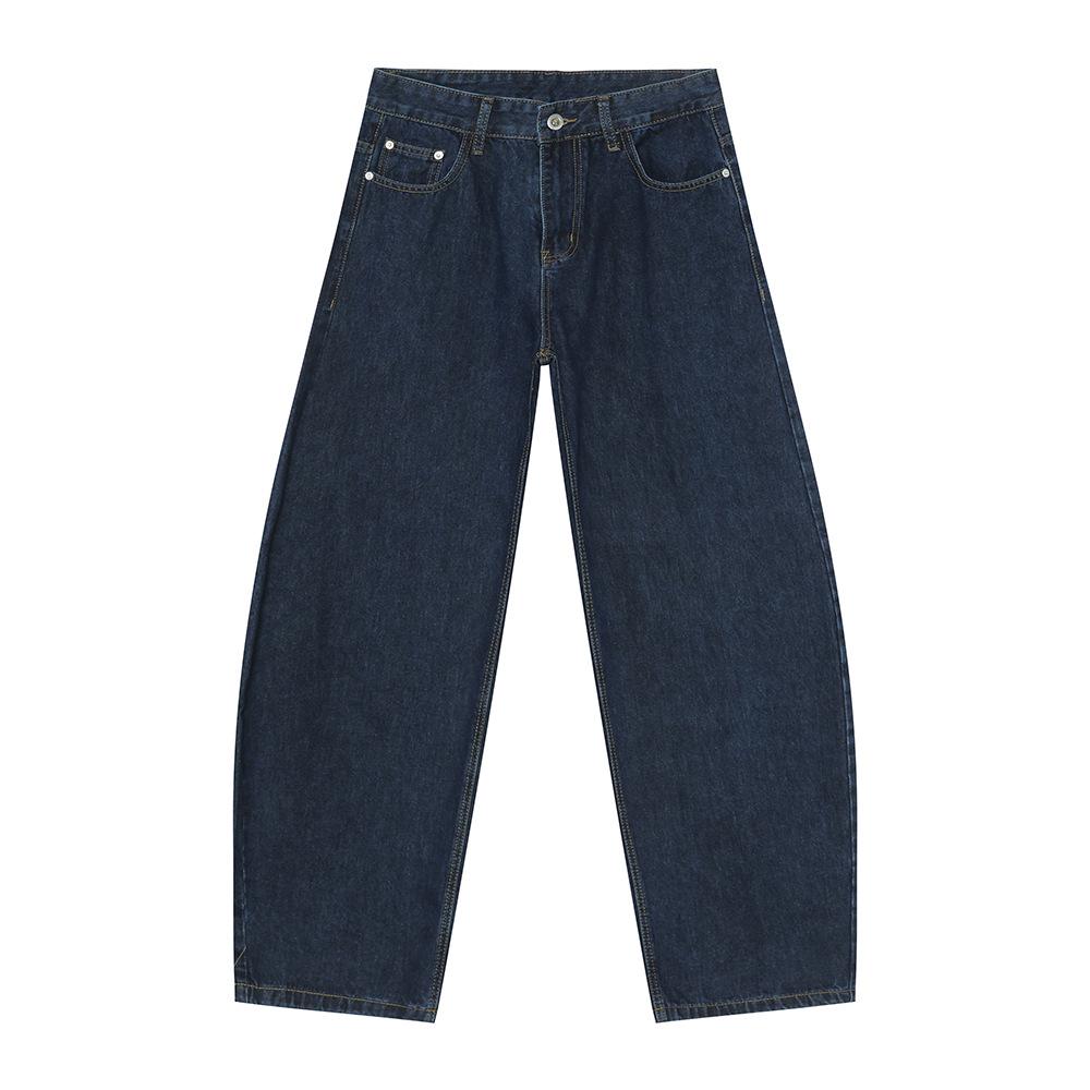 | Multi-color, American Retro Washed Scimitar Jeans Casual Wide-leg Pants