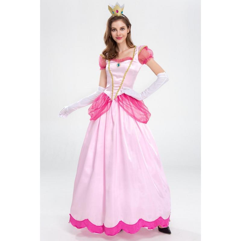 Halloween Costume Mario, Princess Peach, Stage Costume, Party Queen Costume