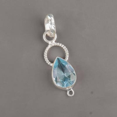 Sky Blue Topaz Gemstone Pendant, Handmade Gorgeous Jewelry, 925 Solid Sterling Silver Jewelry, Everyday Pendant For Wedding Gift