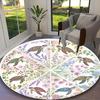 [1pc Colored Turtles Office Carpet] Easy Maintenance Chair Rug for Conference Room Use, Durable Round Sofa Floor Mat