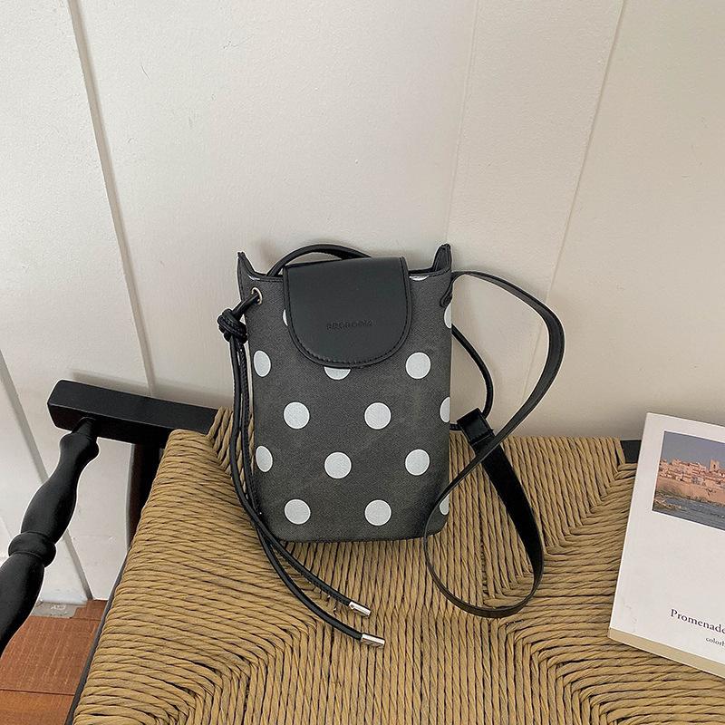 Dot Pattern, Simple Style, Single-shoulder, Slanted Crossbody Bag for Holding Mobile Phone and Water Bottle