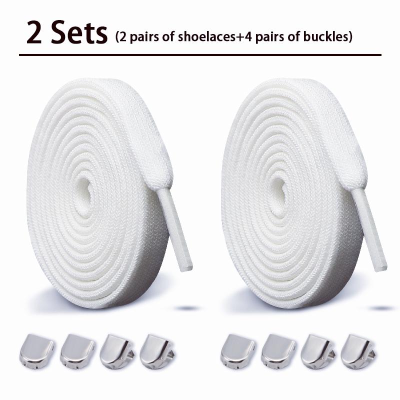 2Pair Double-layer elastic 8mm Flat Shoelace Shoes Accessories No Tie Shoe laces Quality Elastic Laces Sneakers Tennis Shoelaces