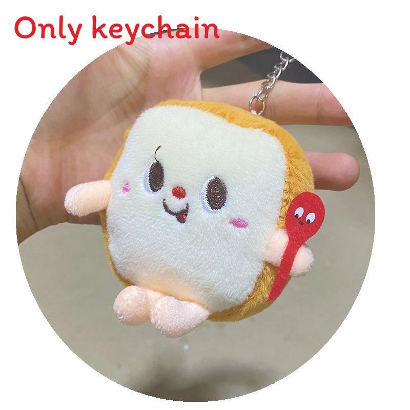 

Fries Hamburgers French Chicken Legs Plush Keychain For School Decor Bag Bread