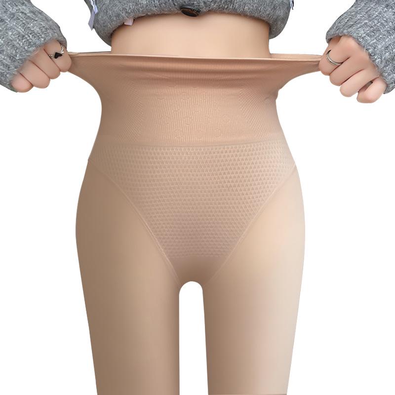 Women's Nude Leggings: Velvet-Lined, Thick, Warm Autumn & Winter Pants, Wearable As Mask Pants.