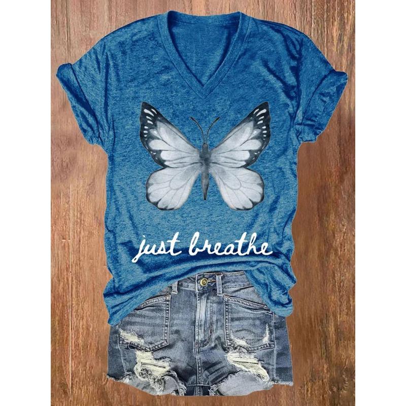 

2025 Новая женская футболка с 3D-принтом, простая, модная, свободная, повседневная, с короткими рукавами XS