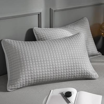 Padded Pillow Cover Solid Color Anti-Mite Pillow Protector Machine Washable Pillow Cover for Home Bedroom Travel Hotel Dormitory