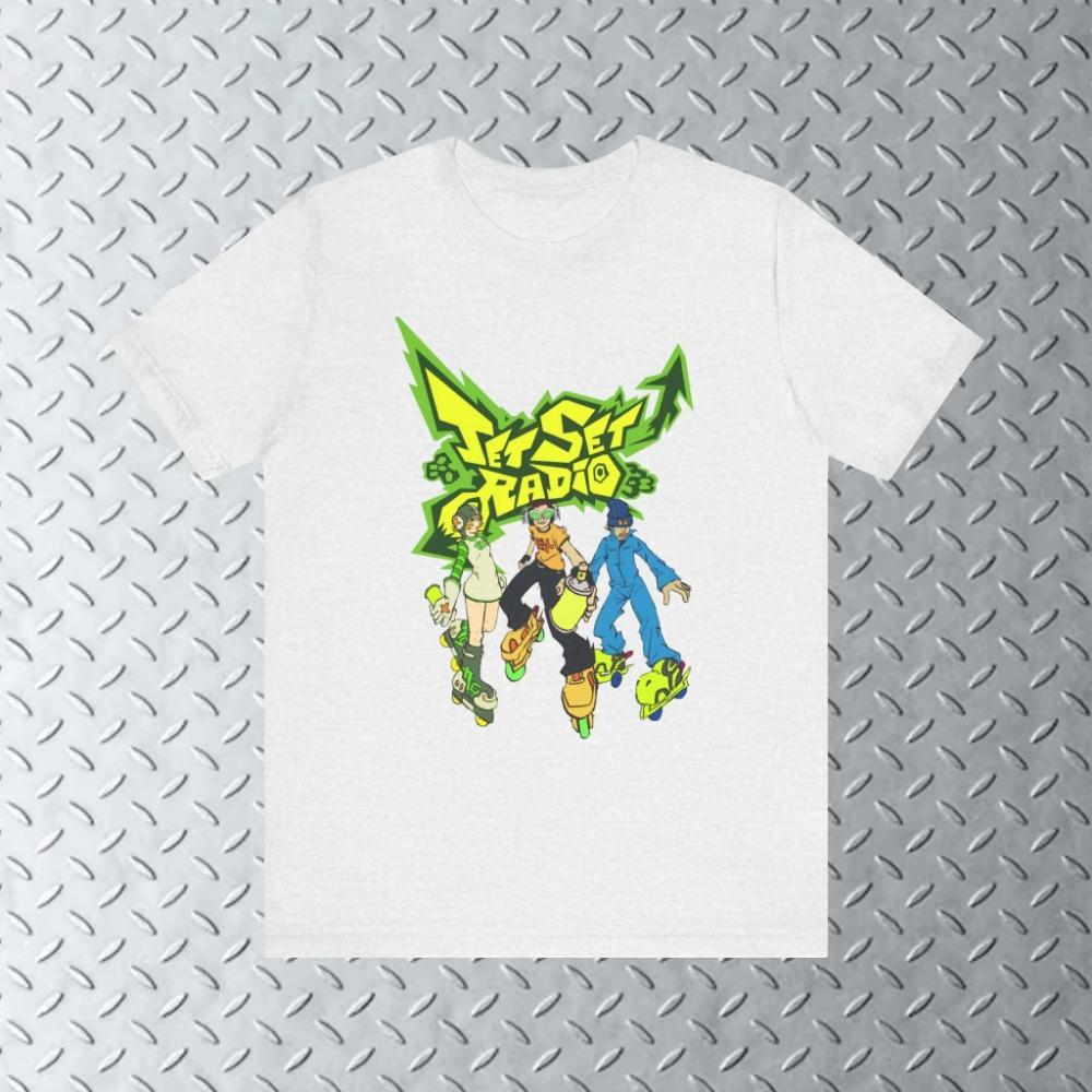 Classic Nostalgic Games Jet Set Radio Peripherals Print T-shirt Men Women Oversized Wind Tee Crewneck Cotton Top
