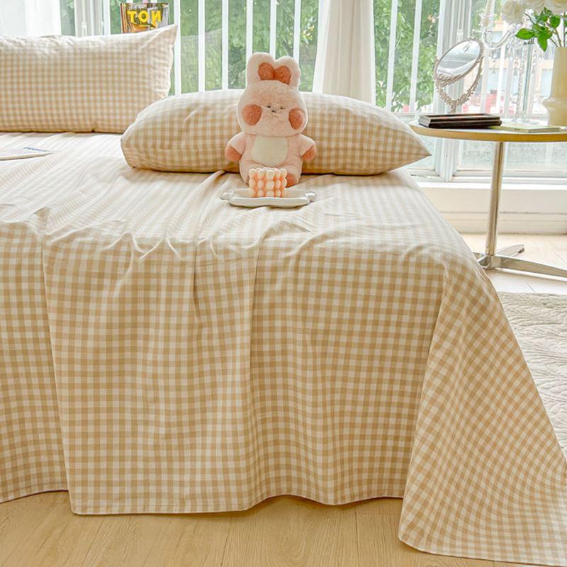 New Minimalist Striped Bed Sheet, Ins Cream Style Soft Bedding for Single Dormitory & Tatami Home Use