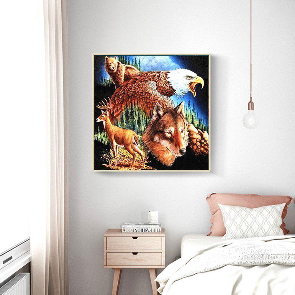 5D DIY Diamond Embroidery Full Round Animal Diamond Painting Mosaic Cross Stitch