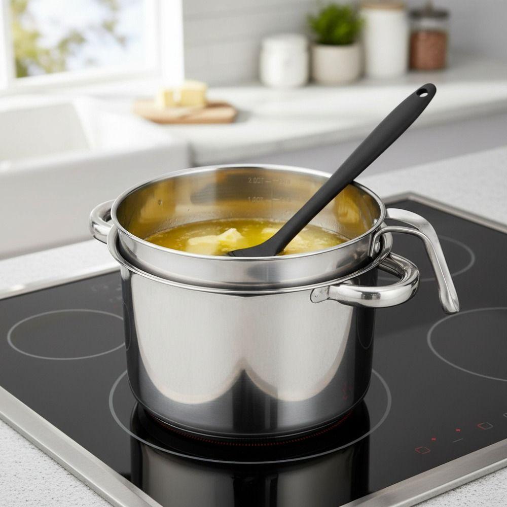 Juego de Olla de Doble Caldera de Acero Inoxidable 304 con Escala Olla para Calentar Mantequilla Baño María