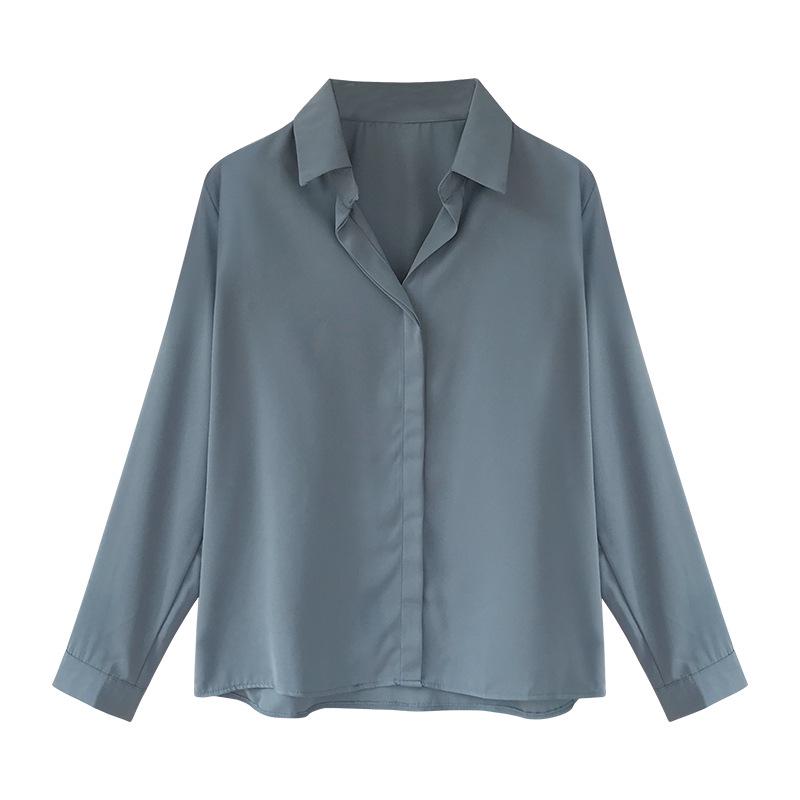2025 Spring All-Match Korean Chiffon Women's Long Sleeve White Shirt - Loose Fit, Large Size