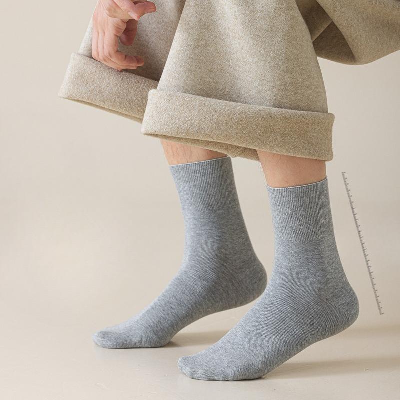 Men's Loose Mid-calf Socks for Autumn and Winter, Pure Cotton Sweat-absorbing and Deodorizing Sports Socks, Antibacterial and Long-lasting