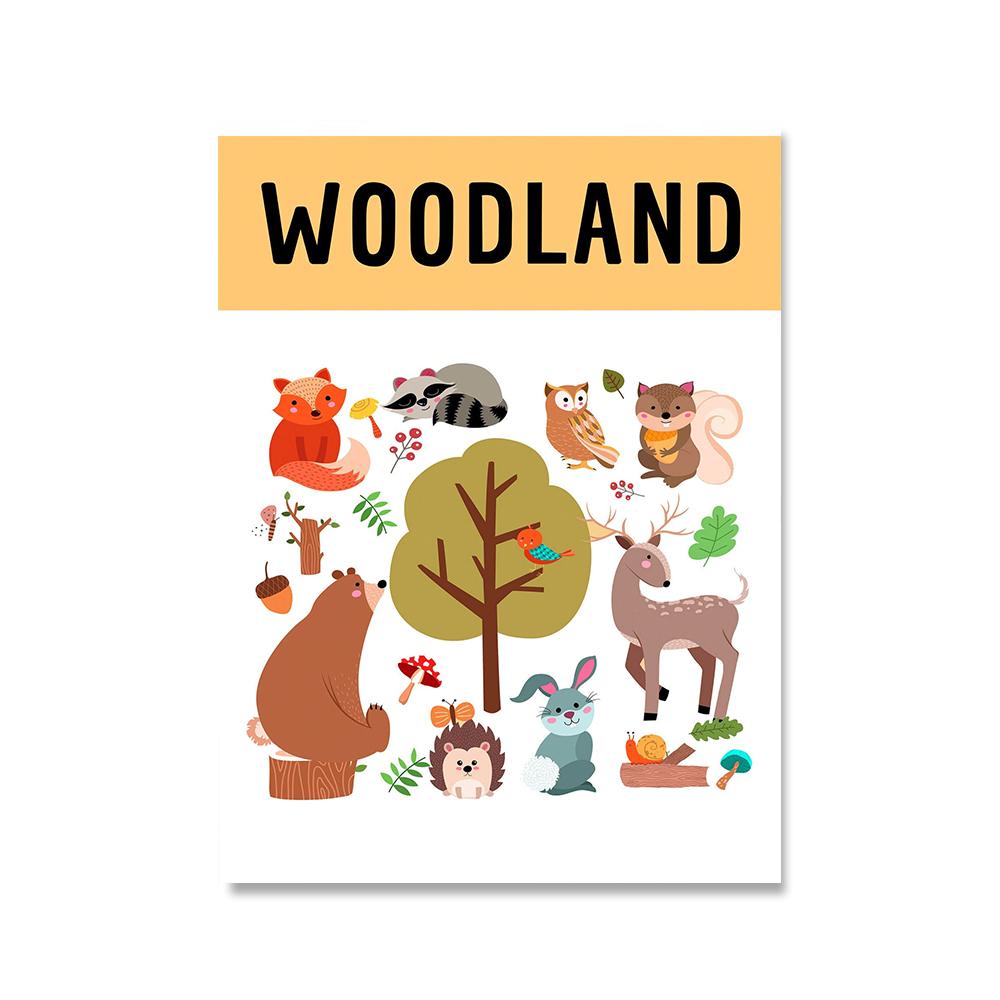 Pădure Jungle Ocean Animale Educație Imagini Copii Postere Pepinieră Artă Perete Pânză Printuri Pictură Copii Copii Decor Dormitor