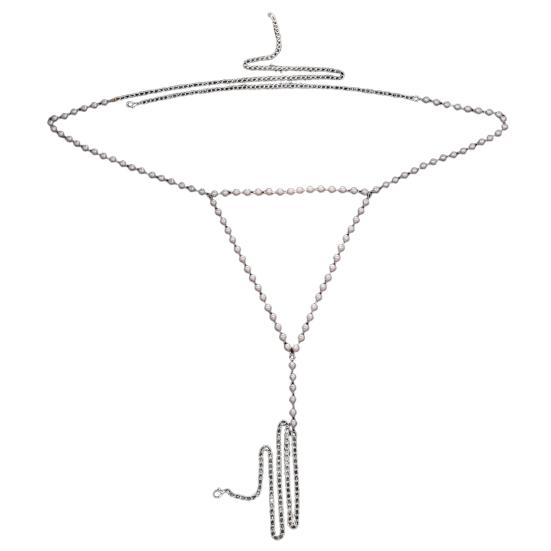 

Цепочка для тела из искусственного жемчуга для женщин, регулируемая цепочка на талию с удлинительной цепочкой, сексуальное нижнее белье, ювелирное украшение для талии серебряный