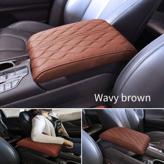 Universal Car Armrest Pad Cover Center Console Box Cushion Mat Car коричневый