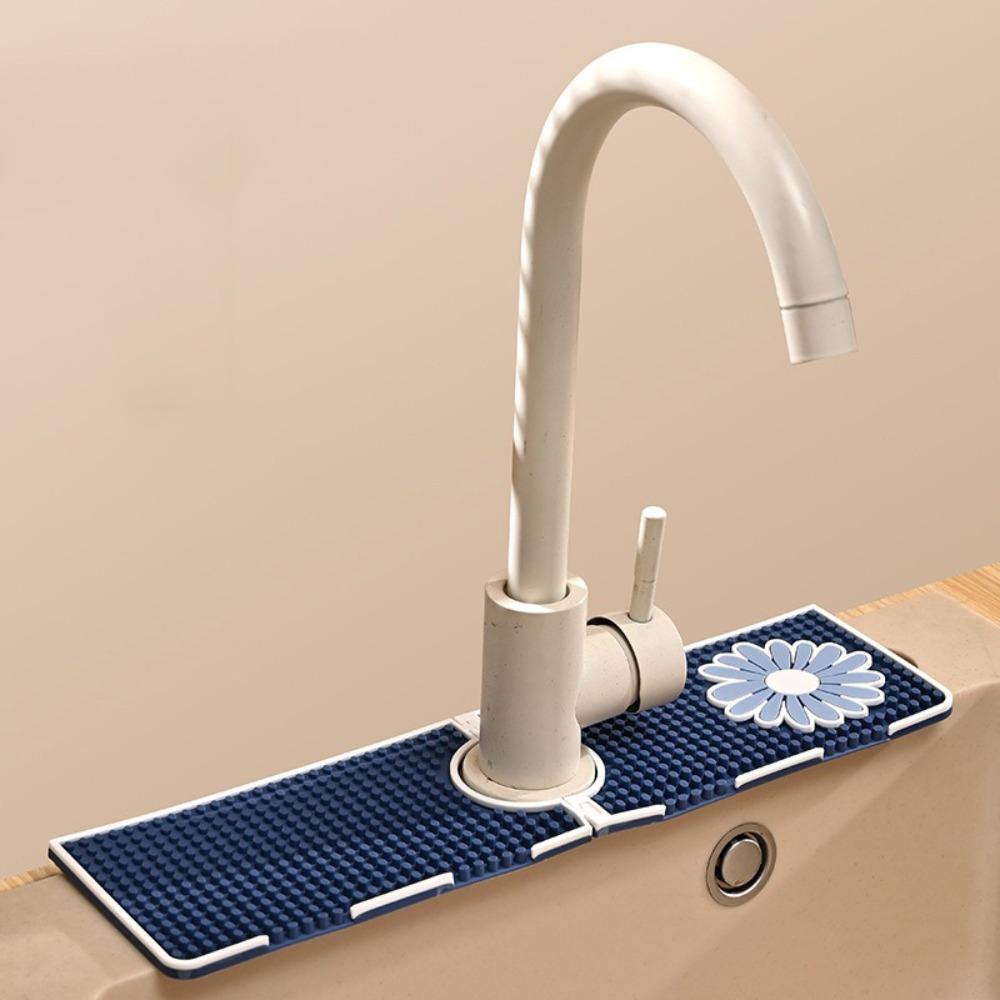 Soft Faucet Mat flexible Draining Drying Pad Sink Splash Guard  Bathroom Countertop Protector Mat