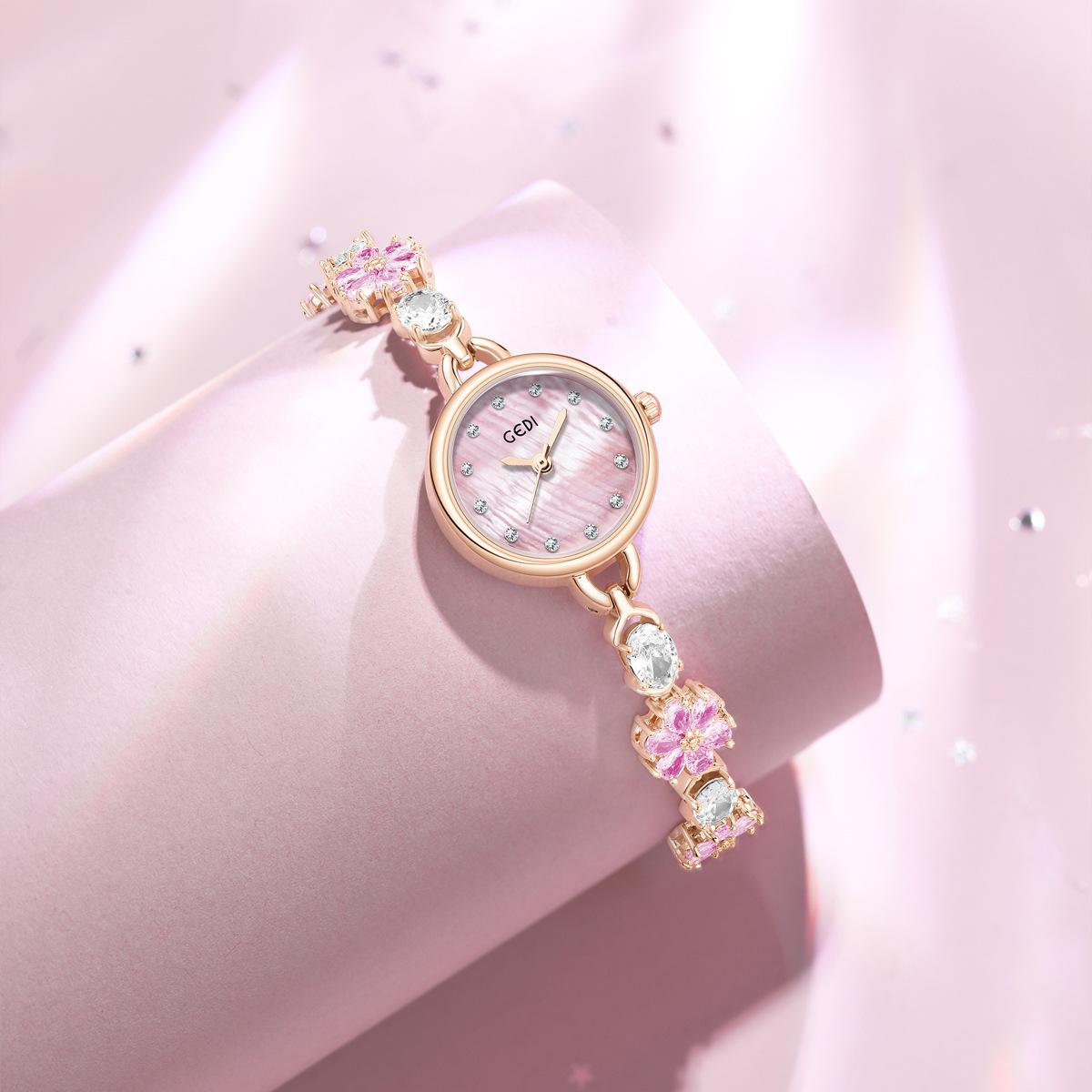 Lily There B Women's Light Fashion Sunflower Bracelet Watch Luxury High-End Jewelry Temperament Waterproof Quartz Watch